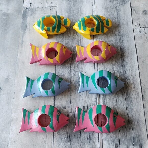 Wooden Fish Napkin Rings(set of 8)